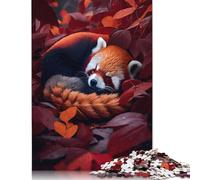 Puzzle 1000 pièces pour Adultes Puzzle 1000 pièces Panda Roux endormi pour Adultes Jeu Difficile et Stimulant 1000 pièces (38 x 26 cm)