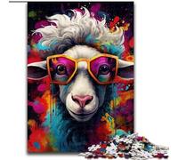 Puzzle 1000 pièces pour Adultes, Puzzle Animal alpaga en Carton, pour Anniversaire, Vacances, Noël, Halloween, Cadeau 1000 pièces(26x38cm)