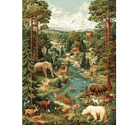 Puzzle 1000 Pièces pour Adultes, Puzzle Animaux, Illustrations de la Collection Wildlife - Rhinocéros, Baleines, Tigres, etc,Activité Familiale Parfaite, Décoration de la Maison (B, 500 PCS)