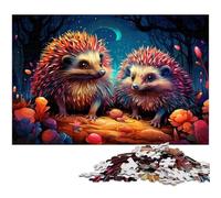 Puzzle 1000 pièces pour Adultes Puzzle Artistique hérisson coloré pour Cadeaux Jeu Familial Anti Stress défi Difficile 1000 pièces (38 x 26 cm)