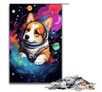 Puzzle 1000 pièces pour Adultes Puzzle bébé Corgi Astronaute pour Jeu éducatif Jouet Illustration Cadeau 75 x 50 cm