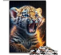 Puzzle 1000 pièces pour Adultes Puzzle bébé Tigre en Carton, avec Jeu interactif Familial, pour Les 14 Ans et Plus 1000 pièces(26x38cm)