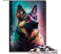 Puzzle 1000 pièces pour Adultes, Puzzle Berger Allemand en Bois, pour la Famille et Les Amis, défi cérébral 1000 pièces(50x75cm)