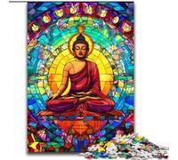 Puzzle 1000 pièces pour Adultes Puzzle Bouddha psychédélique en Carton, Activité éducative pour Les compétences cognitives Amélioration des compétences cognitives 1000 pièces(26x38cm)