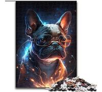 Puzzle 1000 pièces pour Adultes, Puzzle Bouledogue français en Carton, Jeu de réflexion pour Adolescents, Cadeau de Vacances idéal, 1000 pièces(26x38cm)