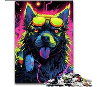 Puzzle 1000 pièces pour Adultes Puzzle Caniche psychédélique pour s'amuser en Famille Parfait pour Les Vacances et Les soirées de Jeux interactives (Taille : 50x75cm)