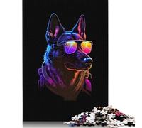 Puzzle 1000 pièces pour adultes, puzzle carré avec berger belge Malinois, pour adultes et adolescents, puzzle en bois, décoration de la maison, 1000 pièces (75 x 50 cm)