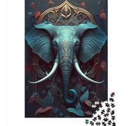 Puzzle 1000 pièces pour Adultes, Puzzle carré en Bois, Motif éléphant enchanté, pièce Unique, Jeux éducatifs Amusants, Jouets, 1000 pièces (75 x 50 cm)