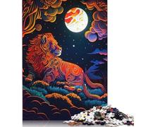 Puzzle 1000 pièces pour Adultes, Puzzle carré Leon Neon Light, pour Adultes et Adolescents, Puzzles en Bois, décoration d'intérieur, 1000 pièces (75 x 50 cm)