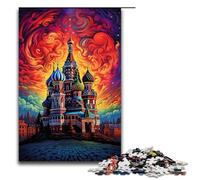 Puzzle 1000 pièces pour Adultes Puzzle carré Rouge Russe décoration Murale adapté à la décoration de Bureau 75 x 50 cm
