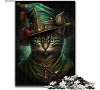 Puzzle 1000 pièces pour Adultes, Puzzle Chat Magique en Bois, Casse-tête Stimulant pour Adolescents, soirée de Jeux en Famille Amusante, 1000 pièces(50x75cm)