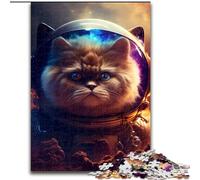 Puzzle 1000 pièces pour Adultes, Puzzle Chat Persan de l'espace, en Carton, Cadeau pour Hommes et Femmes, pour Tous Les Jours et Occasions spéciales, 1000 pièces(26x38cm)