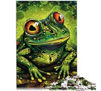 Puzzle 1000 pièces pour Adultes Puzzle coloré de Grenouilles arboricoles pour Cadeaux 26 x 38 cm Anti-Stress Vacances à la Maison tuez Le Temps pour Les Adolescents de 14 Ans et Plus