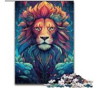 Puzzle 1000 pièces pour Adultes, Puzzle coloré en Carton représentant Un Lion, pour Une Interaction familiale et Un défi cérébral, 1000 pièces(26x38cm)