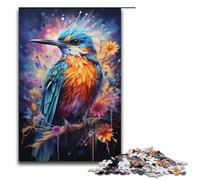 Puzzle 1000 pièces pour Adultes Puzzle coloré psychédélique avec Oiseaux Arc-en-Ciel Jeu Pratique décoration d'intérieur Unique et Cadeaux 1000 pièces (38 x 26 cm)