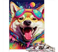 Puzzle 1000 pièces pour Adultes, Puzzle Corgi psychédélique, Puzzle en Bois pour Adolescents, Cadeau pour Toute la Famille, 1000 pièces (50 x 75 cm)