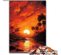 Puzzle 1000 pièces pour Adultes Puzzle Coucher de Soleil psychédélique Parfait pour s'amuser en Famille à Noël, Thanksgiving, Les Anniversaires et Pâques (Taille : 50x75cm)