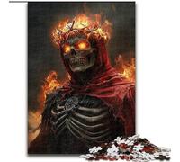 Puzzle 1000 pièces pour Adultes Puzzle crâne enflammé, idéal pour Les Adolescents, Les Liens familiaux, Les Casse-têtes et Les décorations d'intérieur DIY (Taille 50x75cm)