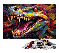 Puzzle 1000 pièces pour Adultes Puzzle Crocodile coloré décoration Murale pour Les Adolescents de 14 Ans et Plus 1000 pièces (38 x 26 cm)