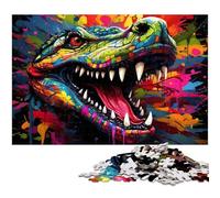 Puzzle 1000 pièces pour Adultes Puzzle Crocodile coloré pour Enfants Jeu éducatif en Papier pour Adultes 1000 pièces (38 x 26 cm)