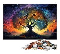 Puzzle 1000 pièces pour Adultes Puzzle d'arbre du Monde étrange et coloré pour Cadeaux Jeu Familial Anti Stress défi Difficile 1000 pièces (38 x 26 cm)