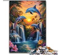 Puzzle 1000 pièces pour Adultes Puzzle Dauphin de rêve en Carton Un Casse-tête Stimulant pour Les Adolescents Parfait pour la décoration intérieure ou comme Cadeau Dimensions : 38x26cm