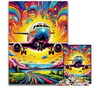 Puzzle 1000 pièces pour Adultes, Puzzle d'avion coloré pour Adultes, Jeu interactif Familial, défi cérébral, Cadeau 26x38cm / 10,23x14,96 Pouces
