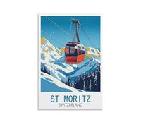 Puzzle 1000 pièces pour Adultes, Puzzle de Ski de Saint-Moritz (Suisse), Puzzle Stimulant, Jeu de Puzzle pour Toute la Famille (Femmes et Hommes), 38 x 26 cm