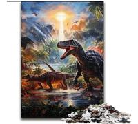 Puzzle 1000 pièces pour Adultes Puzzle Dinosaur World en Bois, Parfait pour Halloween, Noël, Cadeau d'anniversaire 1000 pièces(50x75cm)