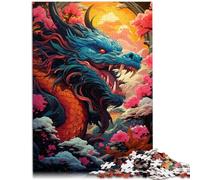 Puzzle 1000 pièces pour Adultes Puzzle Dragon Parmi Les Roses Jeu de Quiz 26x38cm est idéal comme Cadeau pour Toute la Famille pour Les 14 Ans