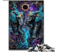 Puzzle 1000 pièces pour Adultes Puzzle éléphant mystérieux, idéal pour Les Adolescents, Les Liens familiaux, Les Casse-têtes et Les décorations d'intérieur DIY (Taille 50x75cm)