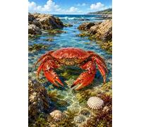 Puzzle 1000 Pieces pour Adultes, Puzzle en Bois avec Crabe dans Une Mare de Marée