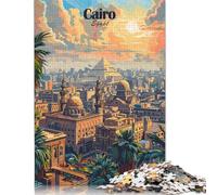 Puzzle 1000 Pièces pour Adultes, Puzzle en Bois avec Le Paysage Urbain du Caire, Convient aux Adultes et Plus de 18 Ans Jeu Familial 1000 Pièces (75x50cm)