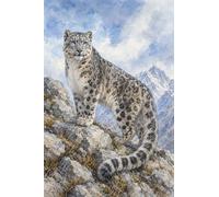 Puzzle 1000 Pieces pour Adultes, Puzzle en Bois avec Léopard des Neiges Aquarelle