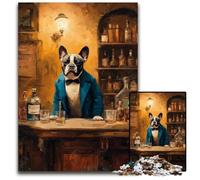 Puzzle 1000 pièces pour Adultes, Puzzle en Bois « Bar Bulldog », Jeux Amusants, idéal comme Cadeau pour Toute la Famille, à partir de 14 Ans, 50x75cm