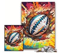 Puzzle 1000 pièces pour Adultes, Puzzle en Bois coloré de Rugby, défi cérébral, pour Les Adolescents et décoration d'intérieur, Taille 50x75cm