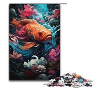 Puzzle 1000 pièces pour Adultes Puzzle en Bois coloré Motif Poisson Rouge Jeu éducatif Jouet de défi 1000 pièces (38 x 26 cm)