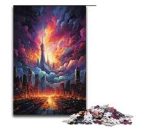 Puzzle 1000 pièces pour Adultes Puzzle en Bois coloré psychédélique Art Urbain pour Adultes et Enfants Outil de soulagement du Stress 1000 pièces (38 x 26 cm)