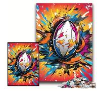 Puzzle 1000 pièces pour Adultes Puzzle en Bois coloré Rugby 50x75cm Jeu de défi cérébral pour Adolescents et Interaction familiale