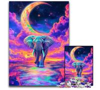 Puzzle 1000 pièces pour Adultes, Puzzle en Bois Galaxy Elephant, pour Les Amoureux du Voyage et Les Couples, Jouet Stimulant 50x75cm/19,68x29,52 Pouces