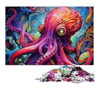 Puzzle 1000 pièces pour Adultes, Puzzle en Bois Galaxy Octopus, Casse-tête Haute difficulté pour Adolescents 50x75cm / 19,68x29,52 Pouces