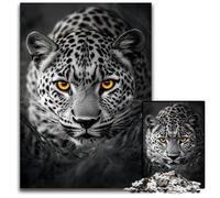 Puzzle 1000 pièces pour Adultes, Puzzle en Bois léopard aux Yeux dorés, Jeu Familial interactif, adapté aux 14 Ans et Plus, 50x75cm