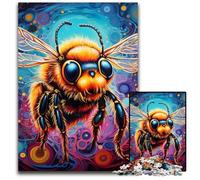 Puzzle 1000 pièces pour Adultes, Puzzle en Bois Motif Abeille, Jeu interactif en Famille, adapté aux 14 Ans et Plus, 50x75cm / 19,68x29,52 Pouces