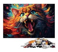 Puzzle 1000 pièces pour Adultes Puzzle en Bois Motif Chat Bizarre et Fantastique Jouet éducatif 1000 pièces (75 x 50 cm)