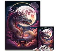 Puzzle 1000 pièces pour Adultes, Puzzle en Bois Motif Dragon Chinois, décoration d'intérieur colorée et Jeu Familial interactif, 50x75cm/19,68x29,52 Pouces