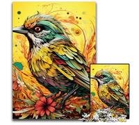 Puzzle 1000 pièces pour Adultes, Puzzle en Bois, Motif Moineau Vert, idéal pour décorer et stimuler Le Cerveau, 50x75cm / 19,68x29,52 Pouces