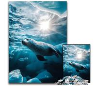 Puzzle 1000 pièces pour Adultes, Puzzle en Bois, Motif Phoque Arctique, Jouet éducatif et décompressant, idéal pour Les Adolescents et Les Adultes, 50x75cm