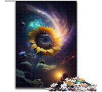 Puzzle 1000 pièces pour Adultes, Puzzle en Bois Motif Tournesol, idéal pour Noël, Halloween, Pâques et Le Nouvel an(50x75cm)
