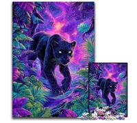 Puzzle 1000 pièces pour Adultes, Puzzle en Bois psychédélique Black Panther, Jeu éducatif pour Adolescents, 50x75cm