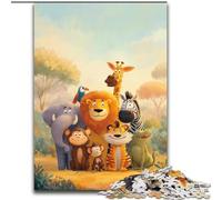 Puzzle 1000 pièces pour Adultes, Puzzle en Bois représentant Le Monde Animal Africain, idéal comme Cadeau de Vacances ou d'anniversaire, Taille 50x75cm
